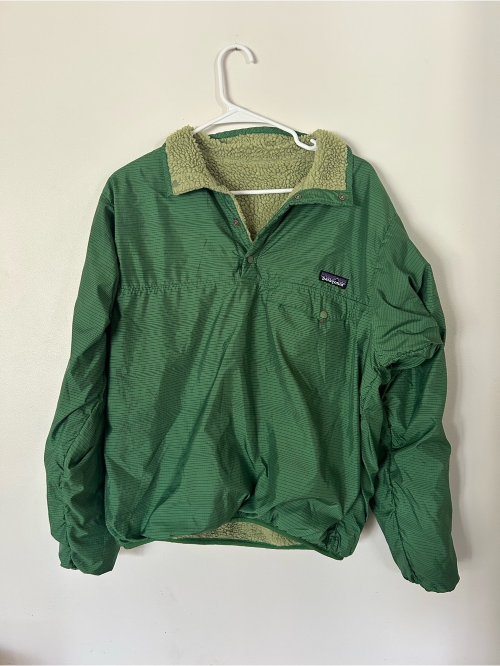 The Patagonia Reversible Glissade Snap-T Pullover 2007 Loren/Vine Green Medium - Picture 6 of 8